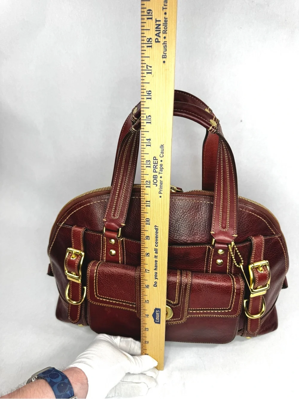 Coach Legacy Large Hamptons Miranda Rare Bordeaux Burgundy Leather Satchel Bag - Picture 15 of 15